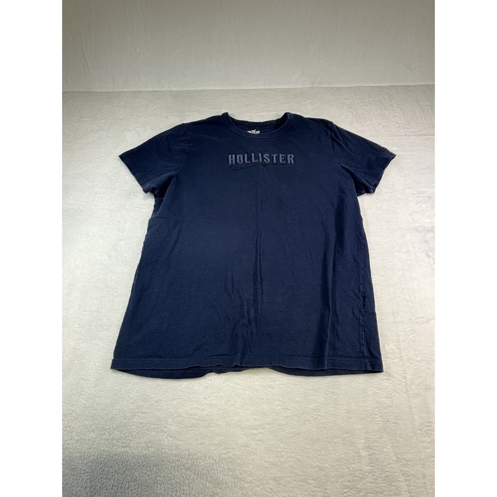 Hollister Mens T Shirt Large L Blue Short Sleeve Embroidered Logo Cotton Shirt